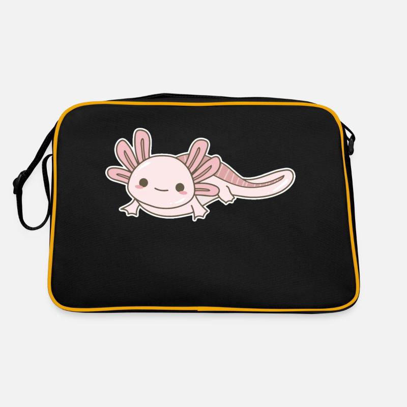Axolotl - Retro Tasche - Schwarz/Gold