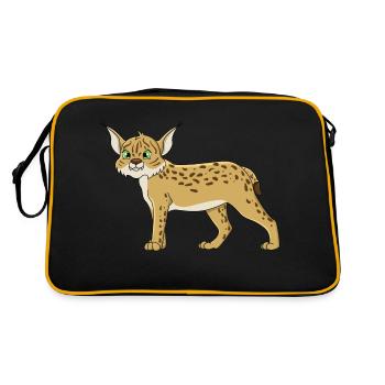 Luchs - Retro Tasche - Schwarz/Gold - Hinten