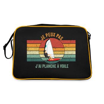 Je peux pas, j'ai planche à voile - Sac Retro - noir/or - Dos