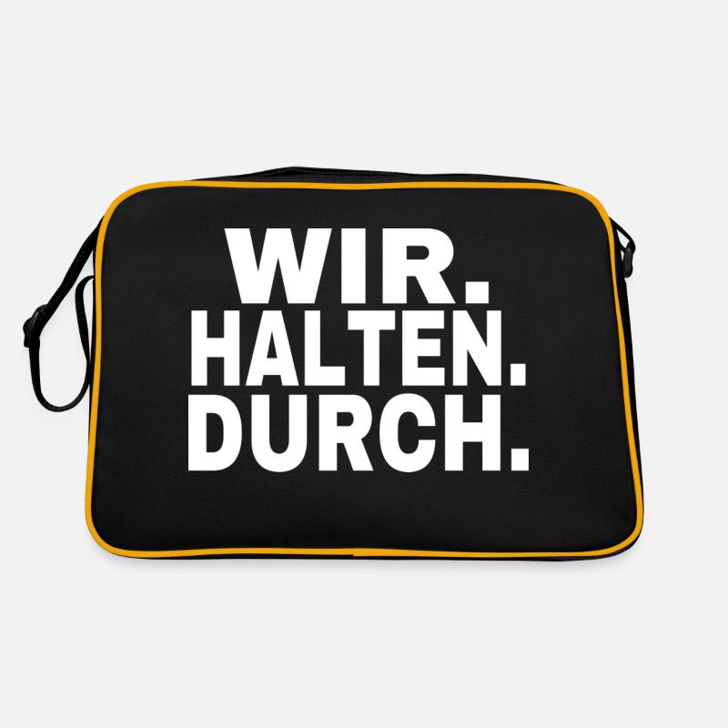 Wir halten durch Retro Tasche