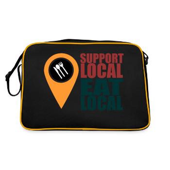 Eat locally, support locally - Retro Bag - black/gold - Back