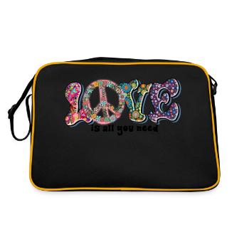 L’amour est tout ce dont vous avez besoin Design / Peacezeichen - Sac Retro - noir/or - Dos
