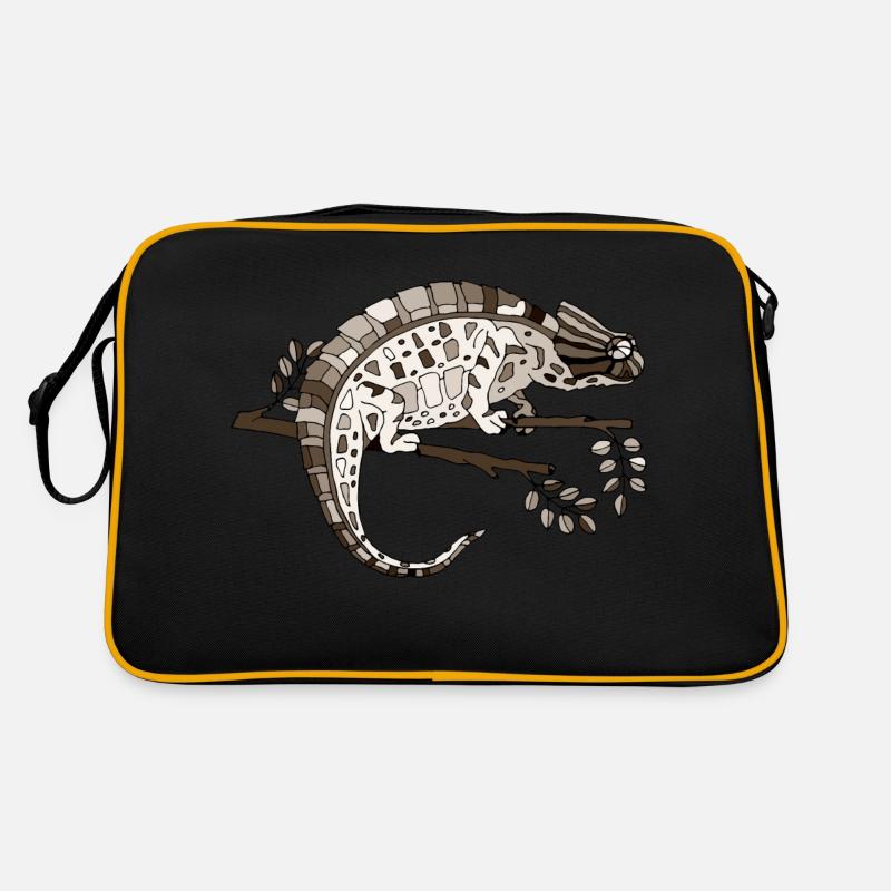 Chamäleon - Retro Tasche - Schwarz/Gold