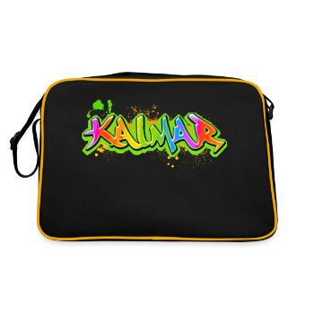 Kalmar Sweden Sverige Graffiti - Retro Bag - black/gold - Back