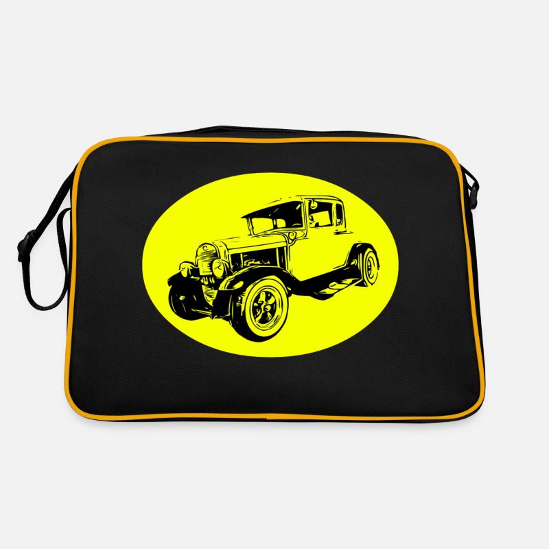 Auto - Retro Tasche - Schwarz/Gold
