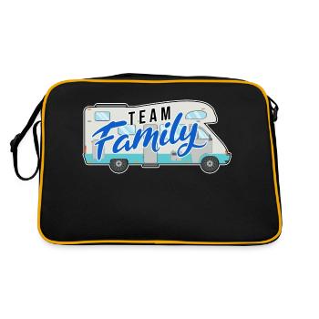 team family camping dog sport gift camping - Retro Bag - black/gold - Back