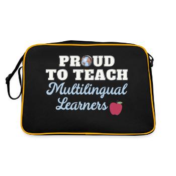 Proud to teach multilingual students - Retro Bag - black/gold - Back