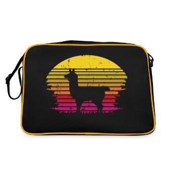 Lama Vintage Retro - Retro Tasche - Schwarz/Gold - Hinten