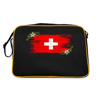 Drapeau suisse - Sac Retro - noir/or - Dos