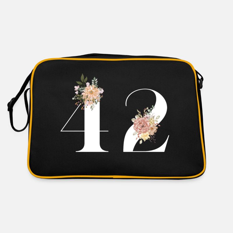 42e anniversaire fleuris (Cadeau de 42 ans) Sac Retro