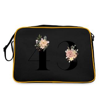 43rd anniversary flowers (Gift of 43 years) - Retro Bag - black/gold - Back