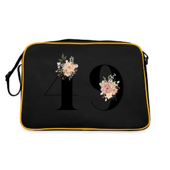 49th Anniversary Flowers (Gift of 49 years) - Retro Bag - black/gold - Back