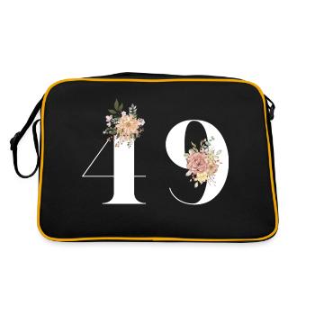49th Anniversary Flowers (Gift of 49 years) - Retro Bag - black/gold - Back