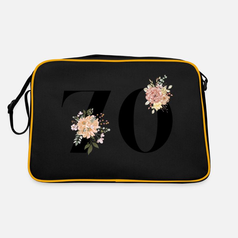 70e anniversaire fleuris (Cadeau de 70 ans) Sac Retro
