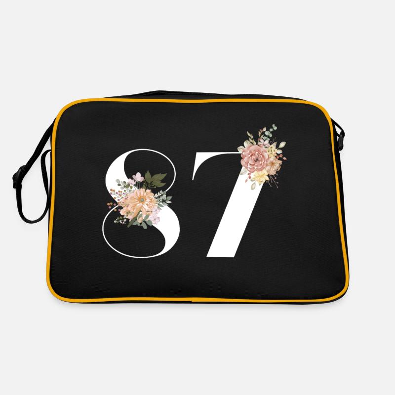 87e anniversaire fleuris (Cadeau de 87 ans) Sac Retro