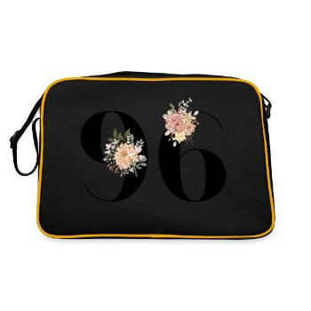 96e anniversaire fleuris (Cadeau de 96 ans) - Sac Retro - noir/or - Dos