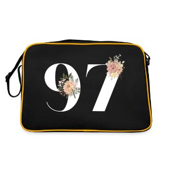 97e anniversaire fleuris (Cadeau de 97 ans) - Sac Retro - noir/or - Dos