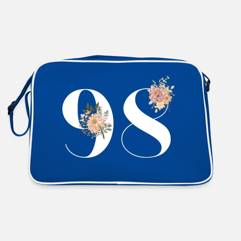 98e anniversaire fleuris (Cadeau de 98 ans) Sac Retro