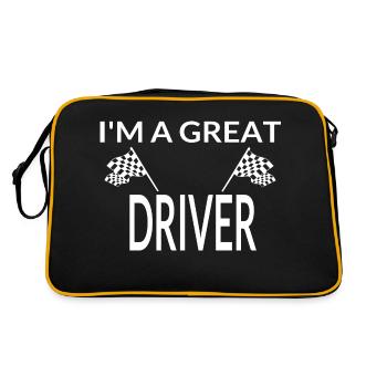 Auto - Retro Tasche - Schwarz/Gold - Hinten