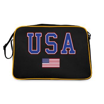 usa flag font - Retro Bag - black/gold - Back