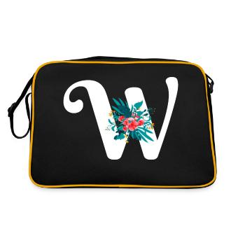 lettre W fleuris - Sac Retro - noir/or - Dos