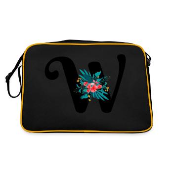 lettre W fleuris - Sac Retro - noir/or - Dos