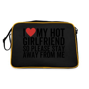 I Love My Hot Girlfriend So Please Stay Away From - Retro Bag - black/gold - Back