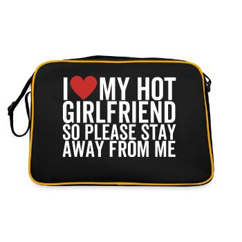 I Love My Hot Girlfriend So Please Stay Away From - Retro Bag - black/gold - Back