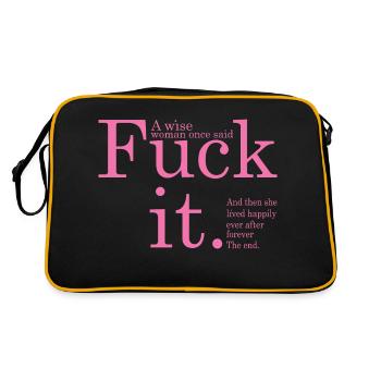 Fick Es In Pink - Retro Tasche - Schwarz/Gold - Hinten