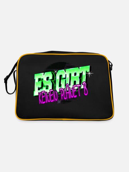 spruch weihnachten witzig veganes essen vegan - Retro Tasche - Schwarz/Gold - Hinten
