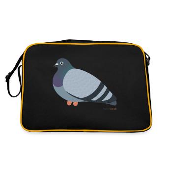 Unsere geliebte graue Stadttaube - Urban Pigeon - Retro Tasche - Schwarz/Gold - Hinten