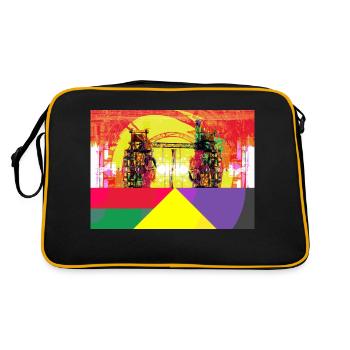 Industrial heritage of the Ruhr area, steelworks - Retro Bag - black/gold - Back