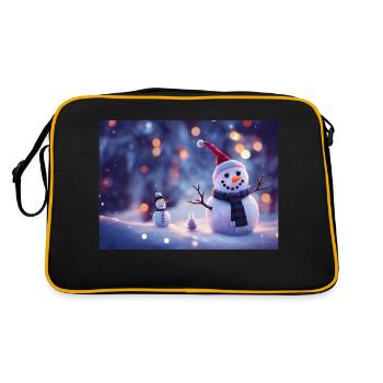 Joyeux Noël Bonhomme de neige - Sac Retro - noir/or - Dos