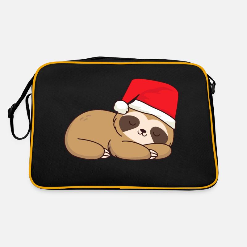 Sloth sleeping with Christmas hat Sloth Retro Bag