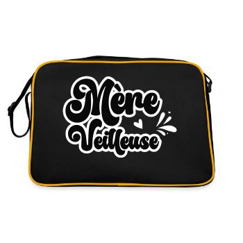Cadeau Maman Mere Veilleuse Retro - Sac Retro - noir/or - Dos