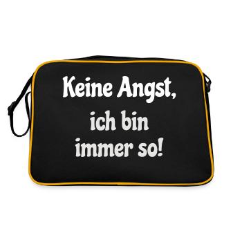 Keine Angst, ich bin immer so! - Retro Tasche - Schwarz/Gold - Hinten