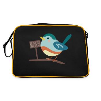 Dicker Vogel - Retro Tasche - Schwarz/Gold - Hinten