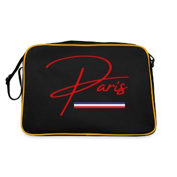 Paris Geschenkidee - Retro Tasche - Schwarz/Gold - Hinten