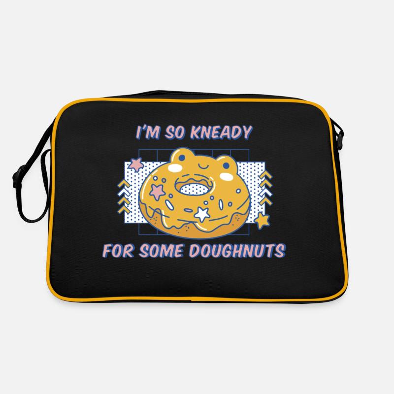 I'm So Kneady For Some Doughnuts Funny Donuts - Retro Tasche - Schwarz/Gold