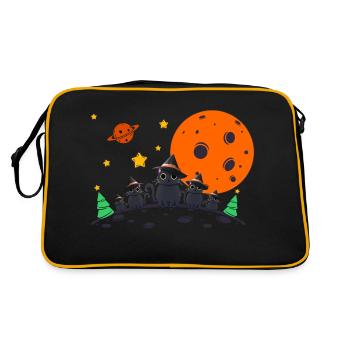 Cat Witch | Cat Lovers Gifts - Retro Bag - black/gold - Back