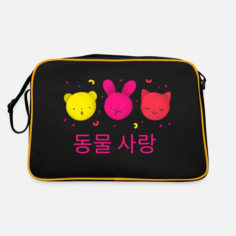 Koreanische Cuties - Retro Tasche - Schwarz/Gold