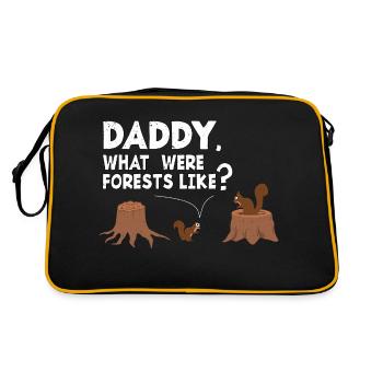 Papa écureuil, à quoi ressemblaient les forêts? - Sac Retro - noir/or - Dos