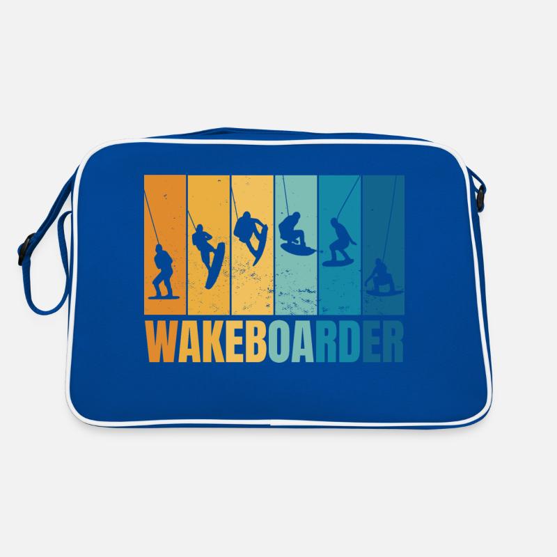 Wakeboard-Silhouetten Retro Tasche