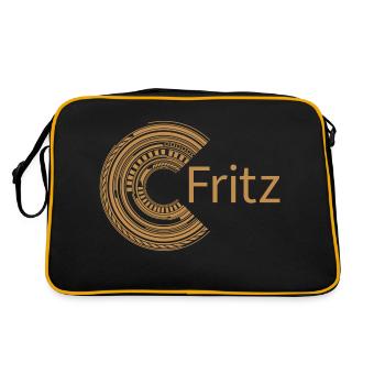 Für Fritz - Retro Tasche - Schwarz/Gold - Hinten