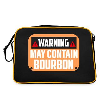 Warning May Contain Bourbon Whiskey Drinking - Retro Bag - black/gold - Back