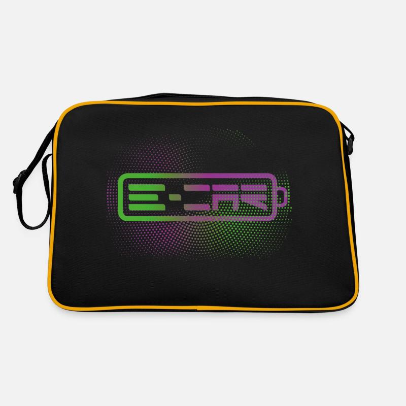 e-Car - lets go! - Retro Tasche - Schwarz/Gold