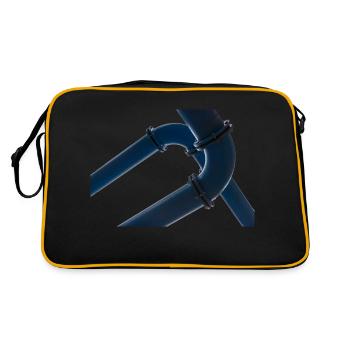 Two water pipes overlap under the sky - Retro Bag - black/gold - Back