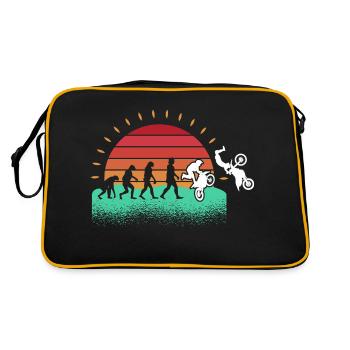 Motorrad Motocross - Retro Tasche - Schwarz/Gold - Hinten