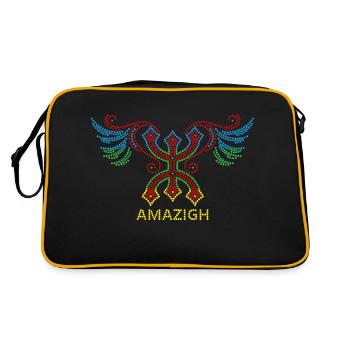 AMAZIGH SYMBOLE BERBERE Z IMAZIGHEN DRABEAU - Sac Retro - noir/or - Dos