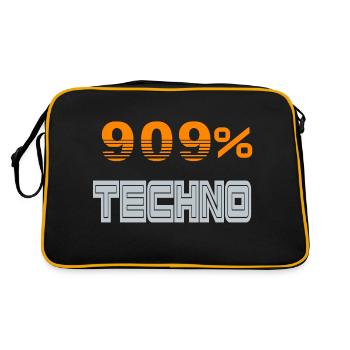 909 Techno Letter - Retro Tasche - Schwarz/Gold - Hinten